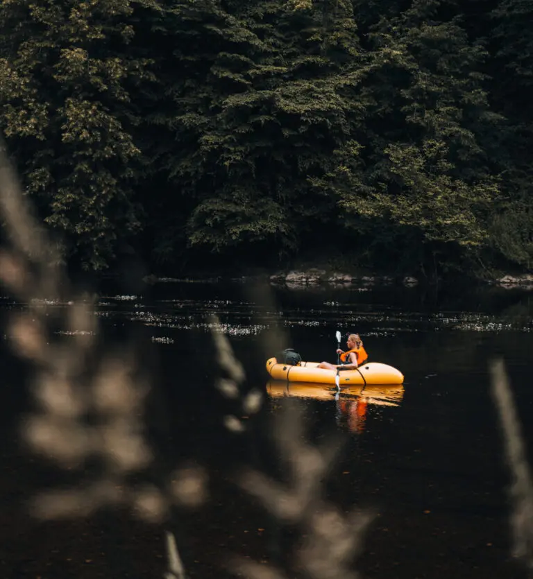 Packrafting trail in the Ardennes.