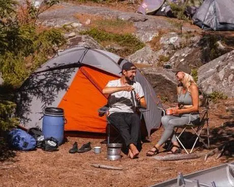 friends are going wild camping