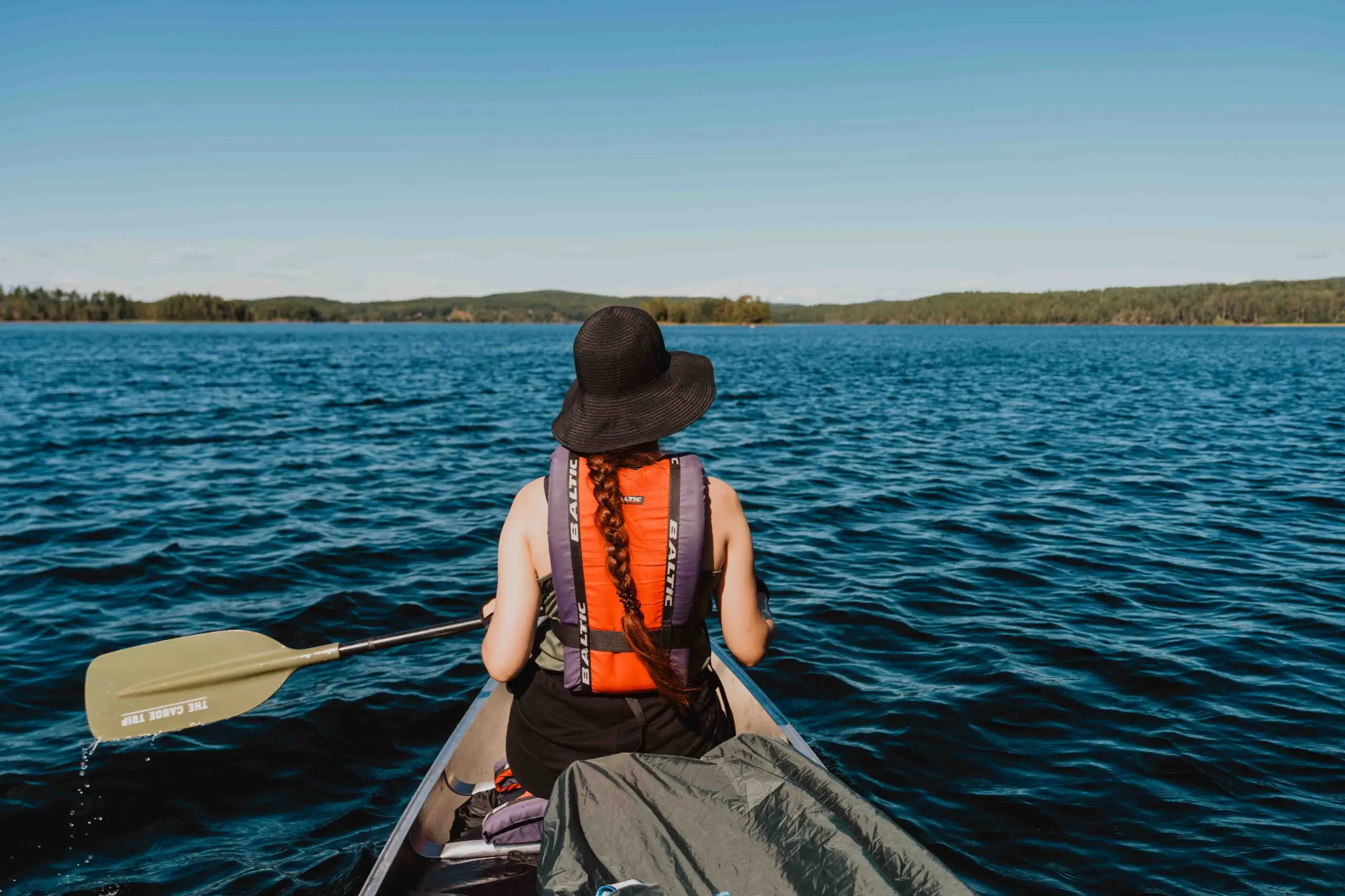 A woman paddling