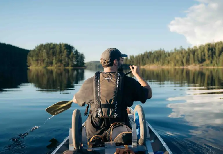 man in canoe