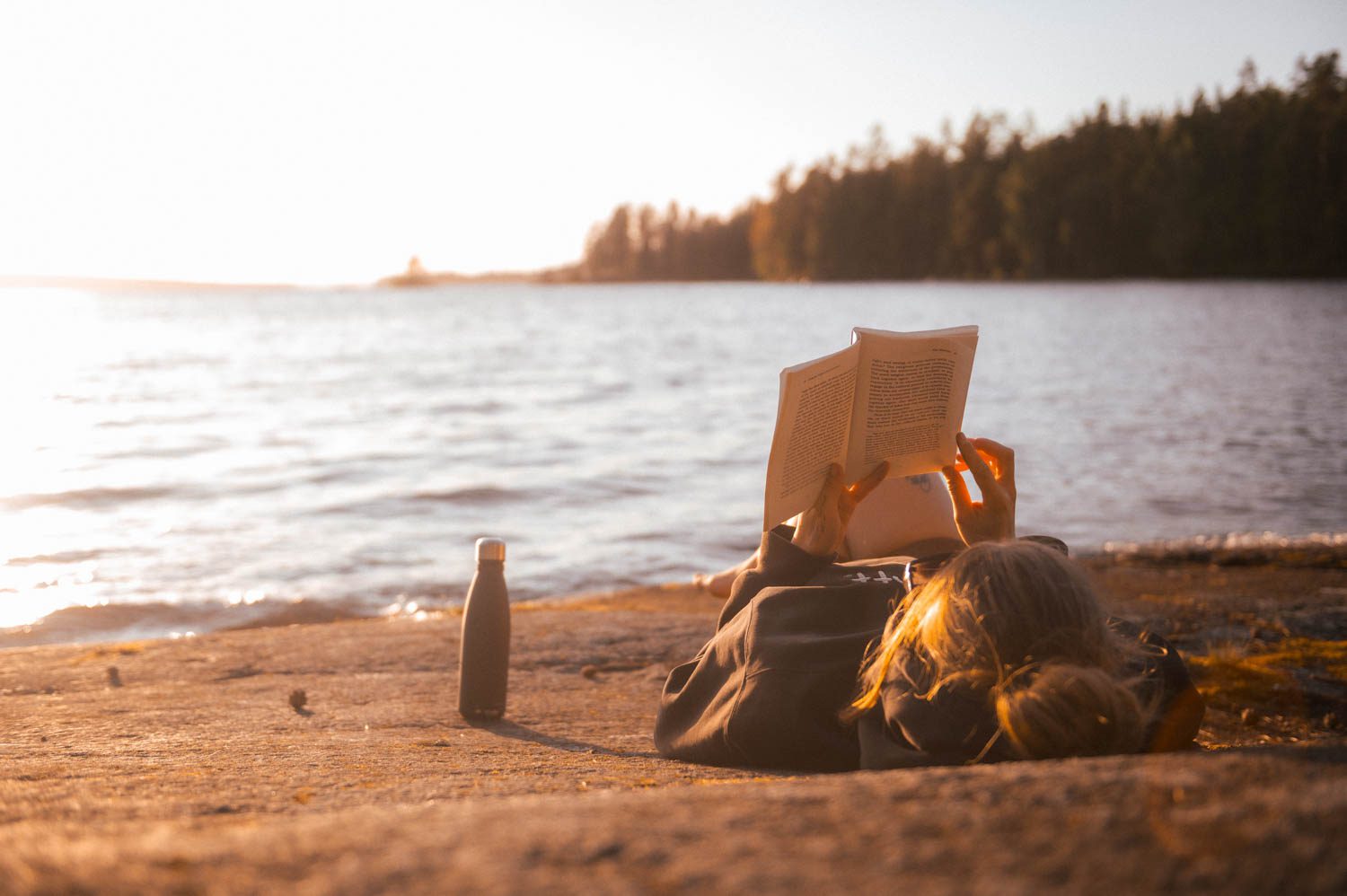 Reading at the beach